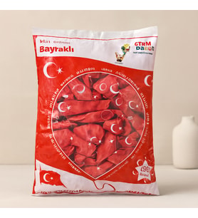 12 inç Bayraklı Lateks Balon - 100'lü Paket