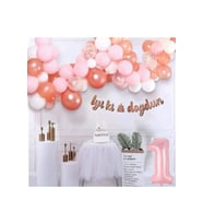 LÜKS PEMBE ROSE GOLD 1 YAŞ BALON SETİ