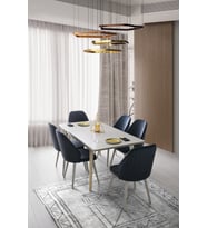 MARSİLYA MDF AÇILIR YEMEK MASASI+6 SANDALYE (Kum Beji)