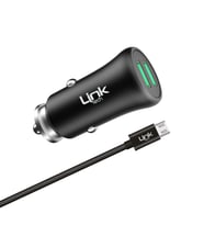 M581 Metal Çift USB Çıkışlı Araç Şarj Aleti 2.4A Hızlı Şarj (Siyah)
