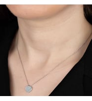 Ucarticaret S-warovski Taşlı Gümüş Kalp Bayan Kolye