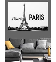 Siyah Beyaz Paris Eyfel Dekoratif Kanvas - Mdf Ahşap Tablo