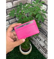 Guard Ultra İnce Unisex Fuşya Minimal Hakik Deri Kredi Kartlık (Renksiz)