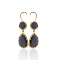 Kadir Jewellery 22 Ayar Altın Kaplama Kadın Taşlı Küpe -El İşçiliği Ve Hipoalerjenik Küpe