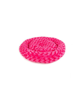 Yumuşak peluş simit yatak, fuşya renk, 55x55cm, rahat ve şık tasarım