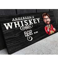 BK Gift Kişiye Özel Karikatürlü Kabartma Tasarım Siyah(Ebony) Ahşap Bar Tabelası, Home Bar Tabela, Rustik Ev Dekorasyonu, Duvar Dekoru-3