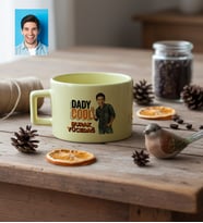 Kişiye Özel Karikatürlü Babaya Hediye Daddy Cool Lüks Pastel Fincan Babalar Günü Hediyesi