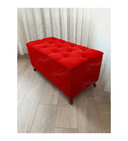 Lüks Sandıklı Kapitoneli Ayakucu Puf Bench 90 cm Ceviz Ayak (Çok Renkli)