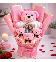 Sevimli Peluş Ayıcık Seti Kişiye Özel Fotoğraf Baskılı