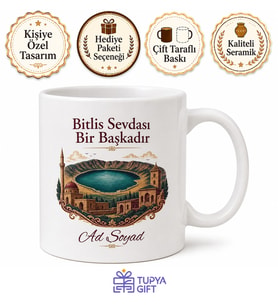 Bitlis Temalı Kişiye Özel Baskılı Kupa Bardak Memleket Hediye
