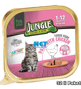 Jungle Yavru Kedi 100g Sütlü/Tavuk.Ezme/Pate Skt : 08/2028