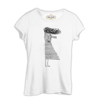 Girl with the Wind Beyaz Kadın Tshirt
