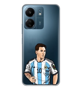Xiaomi Redmi 13C Uyumlu Lionel Messi Desenli Şeffaf Telefon Kılıfı