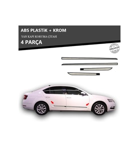 SKODA OCTAVİA 2013 ÜZERİ YAN KAPI KORUMA ÇITASI PLASTİK + KROM