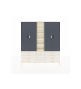 Arges Dolap 9 Raflı 10 Çekmeceli 2 Askılı 220x30x243 Aytaşı-Antrasit/Aytaşı