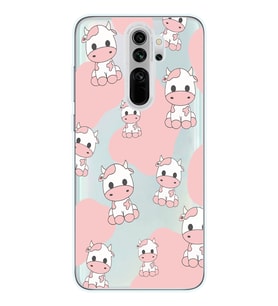 Redmi Note 8 Pro Uyumlu İnek Desenli Şeffaf Telefon Kılıfı
