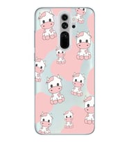 Redmi Note 8 Pro Uyumlu İnek Desenli Şeffaf Telefon Kılıfı