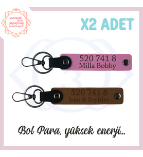 Açık Kahve-Pembe, Adınıza Özel Huzur Veren Hediyelik 520 741 8 Sayısıyla Yüksek Enerji x2 Anahtarlık (Çok Renkli)