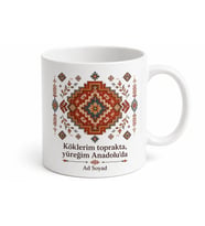 Vintage Anadolu Temalı Kupa Bardak Özel Tasarım Porselen Hediye Kupa