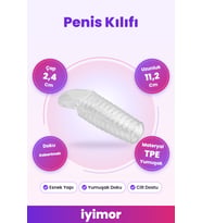 Ribbed Dokulu Penis Kılıfı (Şeffaf) – iyimor