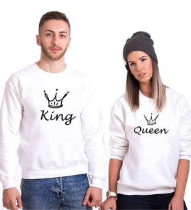 Tshirthane King Queen Sevgili Kombinleri Sweatshirt Kombini (Tek Ürün Fiyatıdır.)