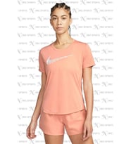 Nike Dri-Fit Swoosh Running Kadın Standart Kesim Spor Tişört (Turuncu)