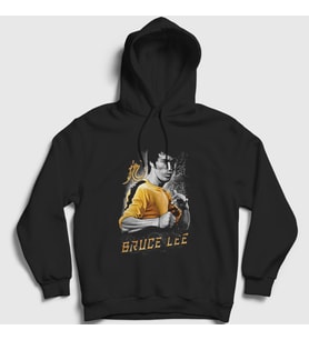 Presmono Unisex Siyah Tracksuit Bruce Lee Kapüşonlu Sweatshirt 256991tt