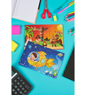 Okul Öncesi Başlangıç Yapboz  Kızılderili Ve Uzaya Yolculuk Ahşap Puzzle Set