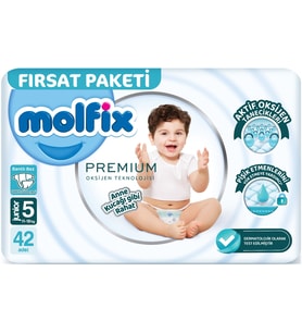 Molfix Premium Bebek Bezi Beden:5 (11-18KG) Junior 42 Adet Fırsat Pk