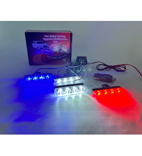 Mavi Kırmızı Beyaz Panjur Led 4lü Çakarlı Modlu Kumandalı 12v