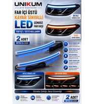 Hyundai Veloster Turbo Far Içi Üstü Kayar Sinyalli Gündüz Ledi Far Kaşı 2 Adet