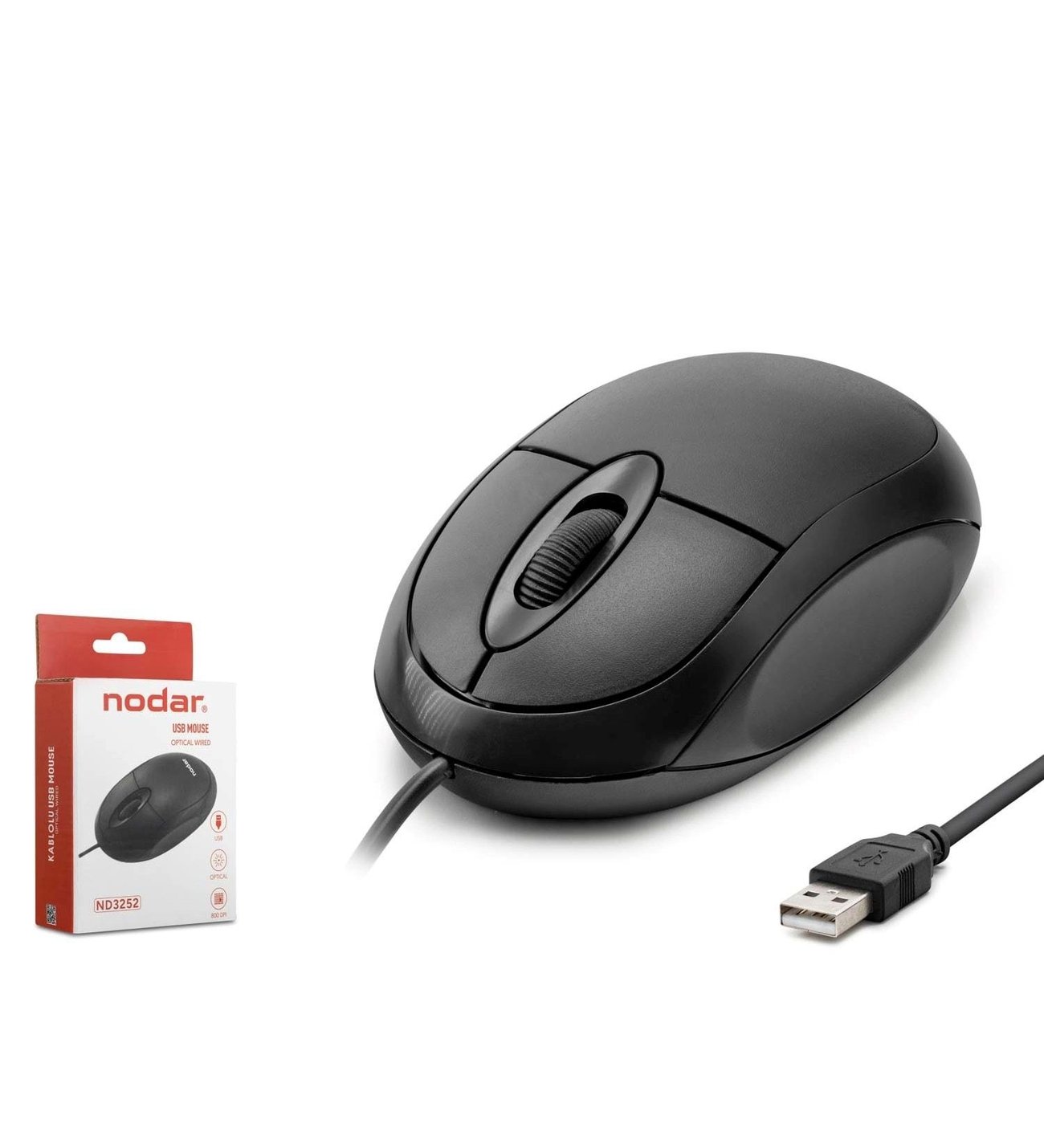 Nodar ND3252 800dpi 1.10mt USB Kablolu Mini Mouse - Siyah