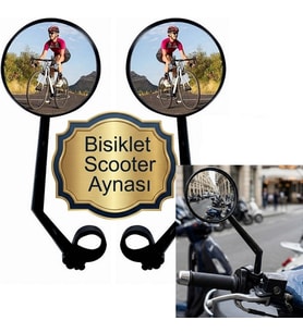 1 Adet Bisiklet Aynası Scooter Ayna Geniş Açı 20 Cm Uzunluk 8 Cm Ayna Çapı Ayarlanabilir Ayna