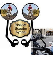 1 Adet Bisiklet Aynası Scooter Ayna Geniş Açı 20 Cm Uzunluk 8 Cm Ayna Çapı Ayarlanabilir Ayna
