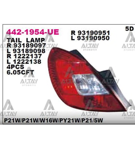 Esse Otomotiv Corsa D 08-14 Sağ Stop Lambası - DPO-442-1954R-UE - 1222535