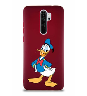 Xiaomi Redmi Note 8 Pro Soft Premier Kapak Donald Duck-C Tasarımlı Silikon Kılıf - Mürdüm (Şeffaf)
