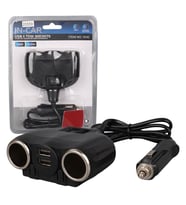 Olesson 1630 12-24V Çift USB Girişli 120W 80Cm Kablolu 2 LI Araç Çakmak Çoklayıcı
