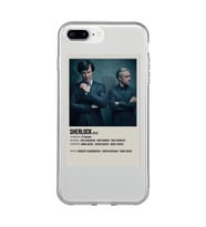 Iphone 7 Plus / 8 Plus Uyumlu Sherlock Minimalist Poster Desenli Şeffaf Telefon Kılıfı
