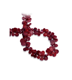 Mercan Doğal Taş Kırmızı Damla Kesim Dizi