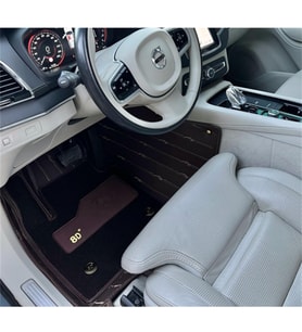 Volvo Xc90 2015-2024 Arası 7 Kişilik Aracına Özel 8d Çift Katmanlı Havuzlu Paspas Takımı (Kahverengi) (Altın)