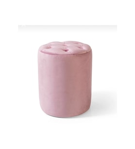 Pudra Pembe Kadife Puf Makyaj Masası Pufu Dekoratif Oturma Pufu