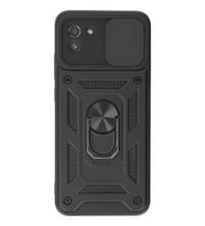 Galaxy A03 Kılıf Pars Lens Yüzüklü Silikon - Siyah