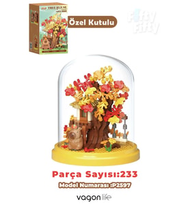 Panlos YKO Serisi Kapibara Figürlü Ağaç Ev 233 Parça Oyuncak Blok Yapım Seti  FF-P2597
