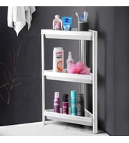 Mithra Life 3 Katlı Üçgen Plastik Beyaz Banyo Mutfak Rafı MIT1059