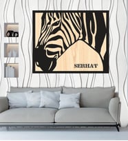 Kişiye Özel Zebra Temalı Ahşap Duvar Tablo