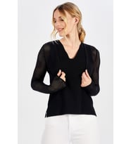 Peraluna BUTTERFLY BOLERO File Örgü Uzun Kol Triko Kadın Bolero - Siyah