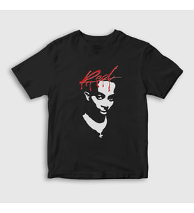 Presmono Unisex Çocuk Siyah Red Rapper Playboi Carti T-Shirt 482102tt