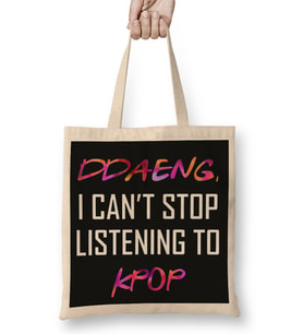 Bts Ddaeng I Can't Stop Listening To Kpop Army Bez Çanta Uzun Saplı