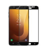 Galaxy J7 Max Ekran Koruyucu Ekranı Tam Kaplayan Düz Cam Ekran Koruyucu (Siyah)