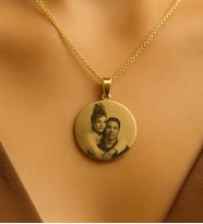 Resimli Kolye Kişiye Özel Fotoğraflı Kolye (Gold)